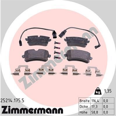 Otto Zimmermann 25214.175.5 Brake Pad Set, disc brake 252141755