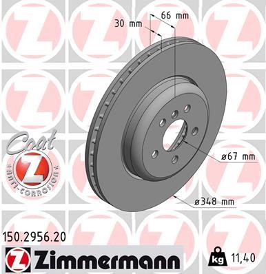 Otto Zimmermann 150.2956.20 Front brake disc ventilated 150295620