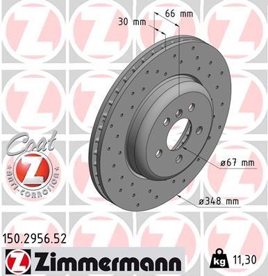 Otto Zimmermann 150.2956.52 Front brake disc ventilated 150295652