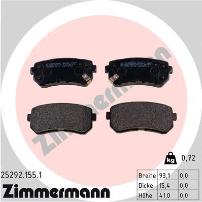 Otto Zimmermann 25292.155.1 Brake Pad Set, disc brake 252921551