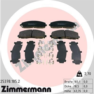 Otto Zimmermann 25378.185.2 Brake Pad Set, disc brake 253781852