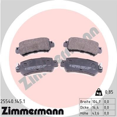 Otto Zimmermann 25540.145.1 Brake Pad Set, disc brake 255401451