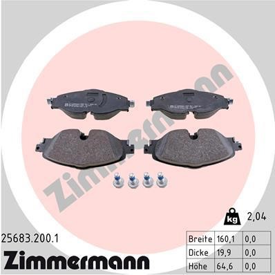 Otto Zimmermann 25683.200.1 Brake Pad Set, disc brake 256832001