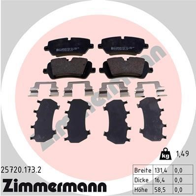 Otto Zimmermann 257201732 Brake Pad Set, disc brake 257201732
