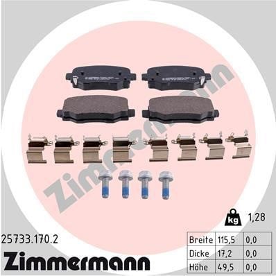 Otto Zimmermann 25733.170.2 Brake Pad Set, disc brake 257331702