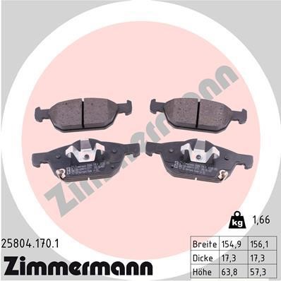 Otto Zimmermann 25804.170.1 Brake Pad Set, disc brake 258041701