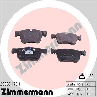 Otto Zimmermann 25833.170.1 Brake Pad Set, disc brake 258331701