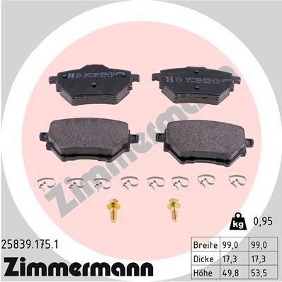 Otto Zimmermann 25839.175.1 Brake Pad Set, disc brake 258391751