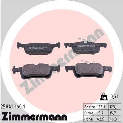 Otto Zimmermann 25841.160.1 Brake Pad Set, disc brake 258411601