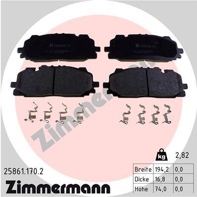 Otto Zimmermann 258611702 Brake Pad Set, disc brake 258611702