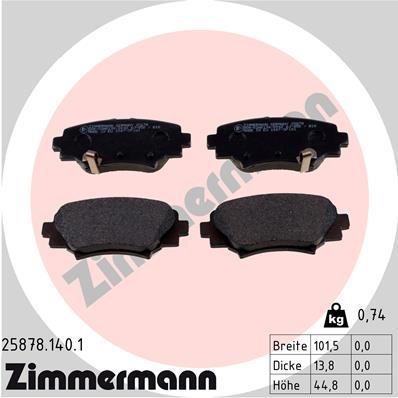 Otto Zimmermann 25878.140.1 Brake Pad Set, disc brake 258781401