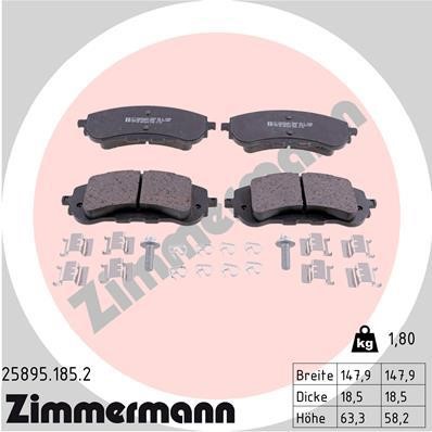 Otto Zimmermann 25895.185.2 Brake pad set 258951852 258951852 Otto Zimmermann Brake pad set