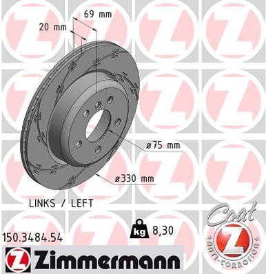 Otto Zimmermann 150.3484.54 Brake disc 150348454