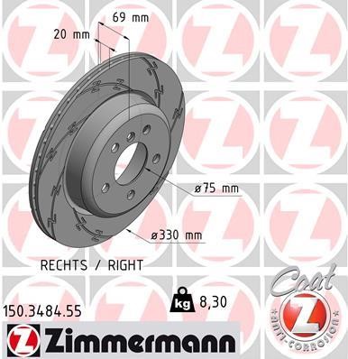 Otto Zimmermann 150.3484.55 Brake disc 150348455