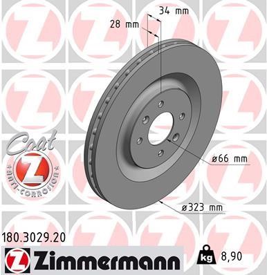 Otto Zimmermann 180.3029.20 Brake disc 180302920
