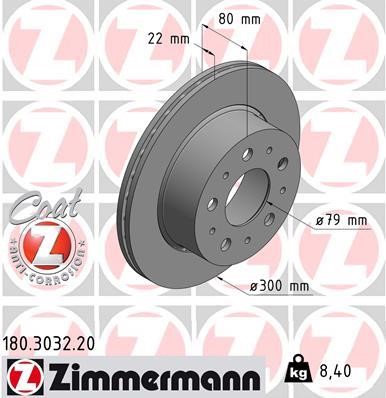Otto Zimmermann 180.3032.20 Brake disk 180303220