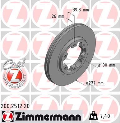 Otto Zimmermann 200.2512.20 Brake disk 200251220