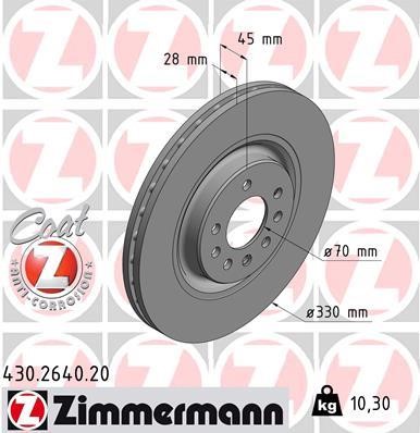 Otto Zimmermann 430.2640.20 Brake disc 430264020
