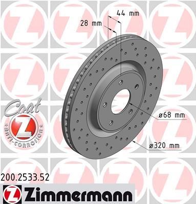 Otto Zimmermann 200.2533.52 Brake disc 200253352