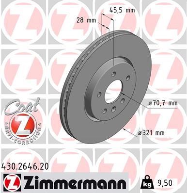 Otto Zimmermann 430.2646.20 Brake disk 430264620