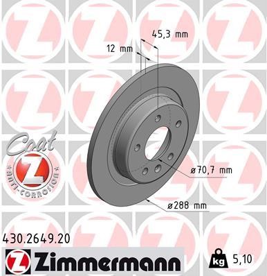 Otto Zimmermann 430.2649.20 Brake disk 430264920