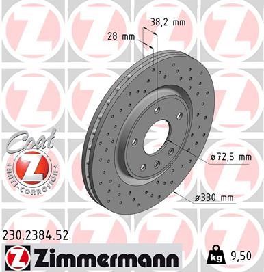 Otto Zimmermann 230.2384.52 Brake disk 230238452