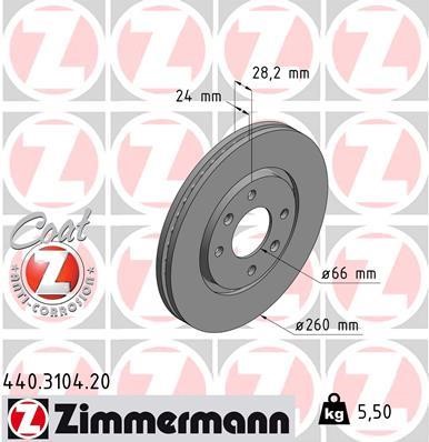 Otto Zimmermann 440310420 Brake disc 440310420