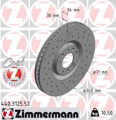 Otto Zimmermann 440.3125.52 Brake disc 440312552