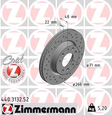 Otto Zimmermann 440.3132.52 Brake disc 440313252