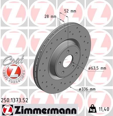 Otto Zimmermann 250.1373.52 Front brake disc ventilated 250137352