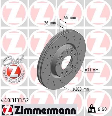 Otto Zimmermann 440.3133.52 Brake disc 440313352