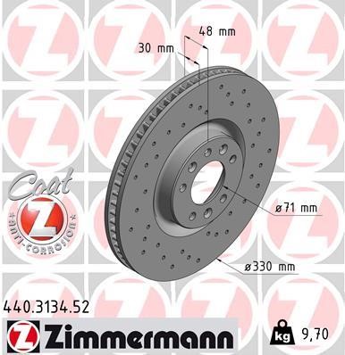 Otto Zimmermann 440.3134.52 Front brake disc ventilated 440313452