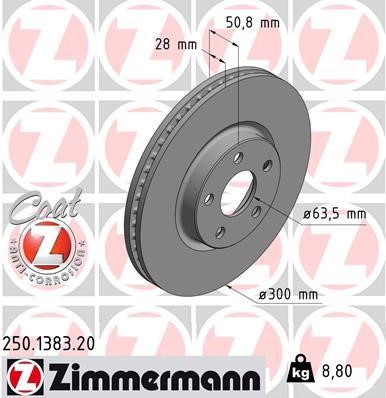 Otto Zimmermann 250.1383.20 Brake disc 250138320
