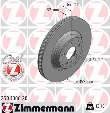 Otto Zimmermann 250.1386.20 Brake disk 250138620