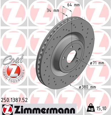 Otto Zimmermann 250.1387.52 Brake disk 250138752