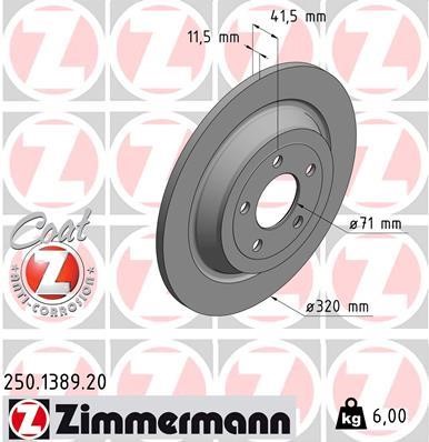 Otto Zimmermann 250.1389.20 Brake disk 250138920