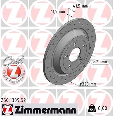 Otto Zimmermann 250.1389.52 Brake disk 250138952