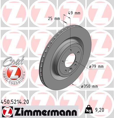 Otto Zimmermann 450.5214.20 Brake disc 450521420