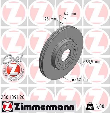Otto Zimmermann 250.1391.20 Brake disk 250139120