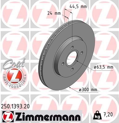Otto Zimmermann 250.1393.20 Brake disk 250139320