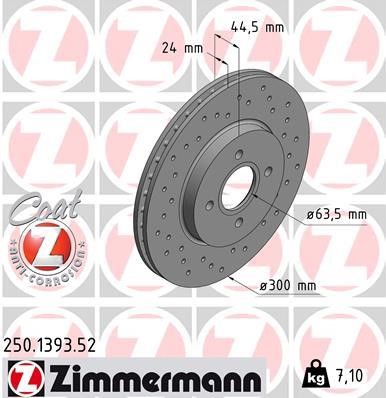 Otto Zimmermann 250.1393.52 Brake disk 250139352
