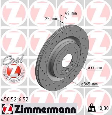 Otto Zimmermann 450.5216.52 Brake disc 450521652