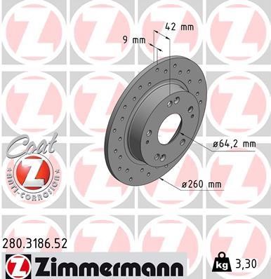 Otto Zimmermann 280.3186.52 Brake disk 280318652