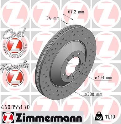Otto Zimmermann 460.1551.70 Front brake disc ventilated 460155170