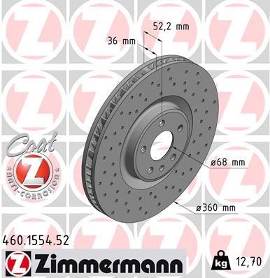 Otto Zimmermann 460.1554.52 Brake disc 460155452