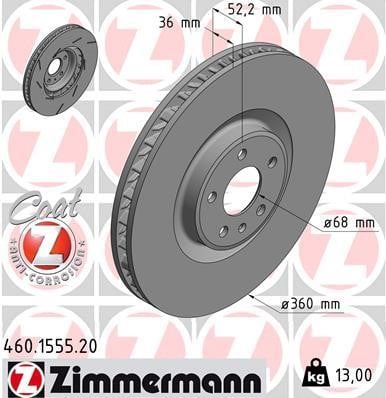 Otto Zimmermann 460.1555.20 Brake disc 460155520