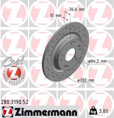 Otto Zimmermann 280.3190.52 Brake disk 280319052