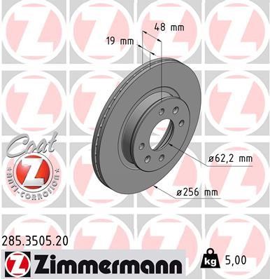 Otto Zimmermann 285.3505.20 Brake disc 285350520