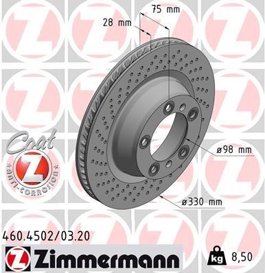 Otto Zimmermann 460.4502.20 Brake disc 460450220
