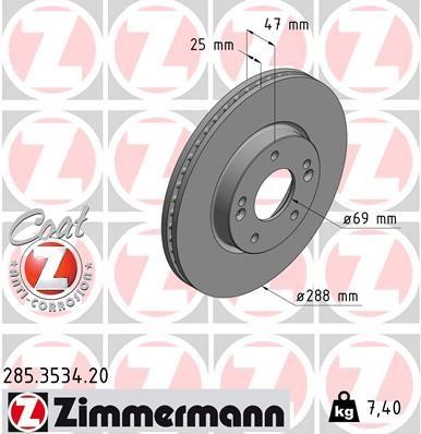 Otto Zimmermann 285.3534.20 Brake disk 285353420